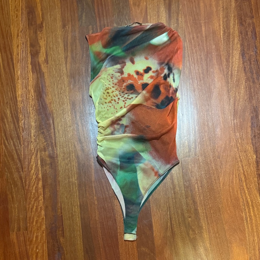 Zara Multicolor Abstract Bodysuit